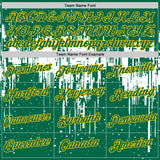 Custom Kelly Green White-Yellow Dripping Splatter Paint Performance T-Shirt