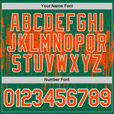 Custom Kelly Green Orange-White Dripping Splatter Paint Performance T-Shirt