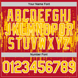 Custom Red Yellow-White Dripping Splatter Paint Performance T-Shirt