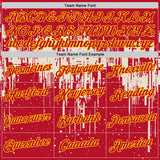 Custom Red Cream-Yellow Dripping Splatter Paint Performance T-Shirt