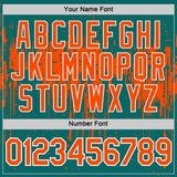 Custom Teal Orange-White Dripping Splatter Paint Performance T-Shirt