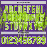 Custom Purple Neon Green-White Dripping Splatter Paint Performance T-Shirt