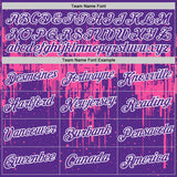 Custom Purple Pink-White Dripping Splatter Paint Performance T-Shirt