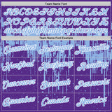 Custom Purple Light Blue-White Dripping Splatter Paint Performance T-Shirt