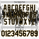 Custom White Black-Old Gold Dripping Splatter Paint Performance T-Shirt