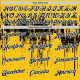 Custom Yellow Black-White Dripping Splatter Paint Performance T-Shirt