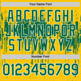 Custom Yellow Kelly Green-White Dripping Splatter Paint Performance T-Shirt