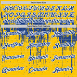 Custom Yellow Royal-White Dripping Splatter Paint Performance T-Shirt