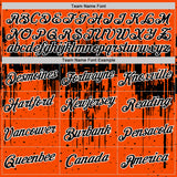 Custom Orange Black-White Dripping Splatter Paint Performance T-Shirt