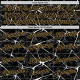 Custom Black White Gray-Old Gold Abstract Network Crackle Performance T-Shirt