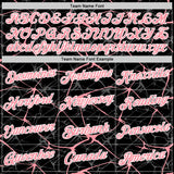 Custom Black Medium Pink Gray-White Abstract Network Crackle Performance T-Shirt