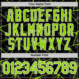 Custom Black Neon Green Gray-White Abstract Network Crackle Performance T-Shirt