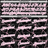 Custom Black Light Pink Gray-White Abstract Network Crackle Performance T-Shirt