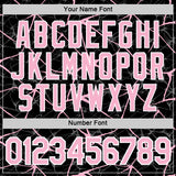 Custom Black Light Pink Gray-White Abstract Network Crackle Performance T-Shirt