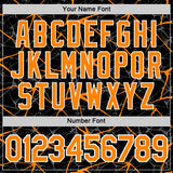 Custom Black Bay Orange Gray-White Abstract Network Crackle Performance T-Shirt