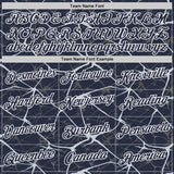 Custom Navy Silver Gray-White Abstract Network Crackle Performance T-Shirt