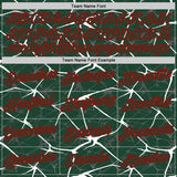 Custom Green White Gray-Red Abstract Network Crackle Performance T-Shirt