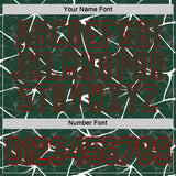 Custom Green White Gray-Red Abstract Network Crackle Performance T-Shirt