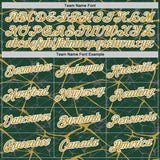 Custom Green Old Gold Gray-White Abstract Network Crackle Performance T-Shirt
