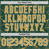 Custom Green Old Gold Gray-White Abstract Network Crackle Performance T-Shirt