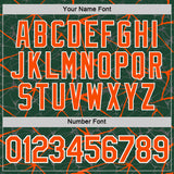 Custom Green Orange Gray-White Abstract Network Crackle Performance T-Shirt