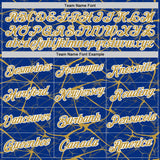 Custom Royal Old Gold Gray-White Abstract Network Crackle Performance T-Shirt