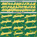 Custom Kelly Green Yellow Gray-White Abstract Network Crackle Performance T-Shirt