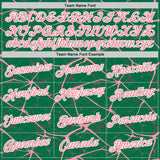 Custom Kelly Green Medium Pink Gray-White Abstract Network Crackle Performance T-Shirt