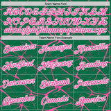 Custom Kelly Green Pink Gray-White Abstract Network Crackle Performance T-Shirt
