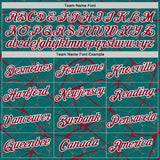 Custom Teal Crimson Gray-White Abstract Network Crackle Performance T-Shirt