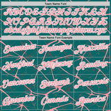 Custom Teal Medium Pink Gray-White Abstract Network Crackle Performance T-Shirt