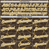 Custom Brown Old Gold Gray-White Abstract Network Crackle Performance T-Shirt