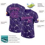 Custom Purple White Gray-Pink Abstract Network Crackle Performance T-Shirt