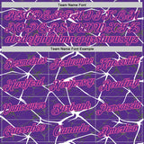 Custom Purple White Gray-Pink Abstract Network Crackle Performance T-Shirt