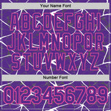 Custom Purple White Gray-Pink Abstract Network Crackle Performance T-Shirt