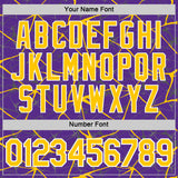 Custom Purple Yellow Gray-White Abstract Network Crackle Performance T-Shirt