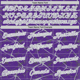 Custom Purple Gray-White Abstract Network Crackle Performance T-Shirt