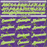 Custom Purple Neon Green Gray-White Abstract Network Crackle Performance T-Shirt