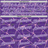Custom Purple Light Pink Gray-White Abstract Network Crackle Performance T-Shirt