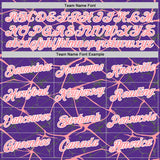 Custom Purple Medium Pink Gray-White Abstract Network Crackle Performance T-Shirt