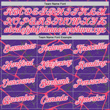 Custom Purple Neon Pink Gray-White Abstract Network Crackle Performance T-Shirt
