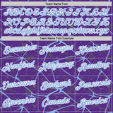 Custom Purple Light Blue Gray-White Abstract Network Crackle Performance T-Shirt