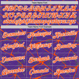 Custom Purple Orange Gray-White Abstract Network Crackle Performance T-Shirt