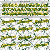 Custom White Green Gray-Yellow Abstract Network Crackle Performance T-Shirt