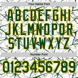 Custom White Green Gray-Yellow Abstract Network Crackle Performance T-Shirt