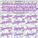 Custom White Light Blue Gray-Pink Abstract Network Crackle Performance T-Shirt