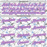 Custom White Powder Blue Gray-Pink Abstract Network Crackle Performance T-Shirt