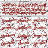 Custom White Crimson Gray-City Cream Abstract Network Crackle Performance T-Shirt