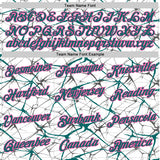 Custom White Teal Gray-Pink Abstract Network Crackle Performance T-Shirt