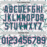 Custom White Teal Gray-Pink Abstract Network Crackle Performance T-Shirt